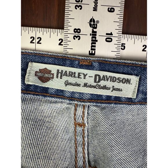 Harley Davidson Relaxed Straight Fit Denim Jeans Pants Blue Mens 34x34 Motorcycl - Picture 7 of 12
